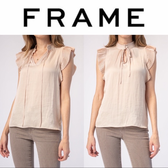 Frame Denim Tops - NWT✨ FRAME Pleat Keyhole Blouse